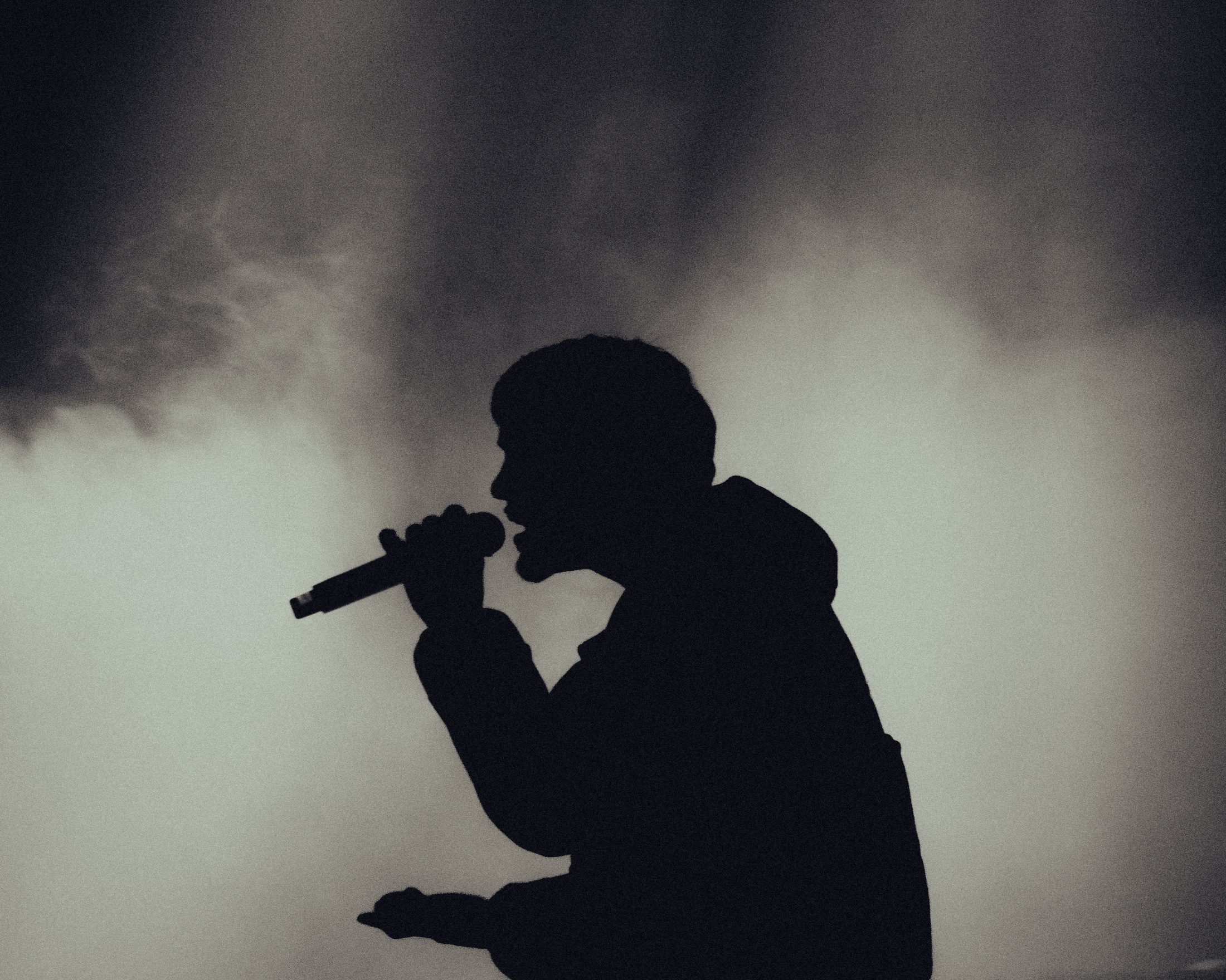 Live performance captured in monochrome