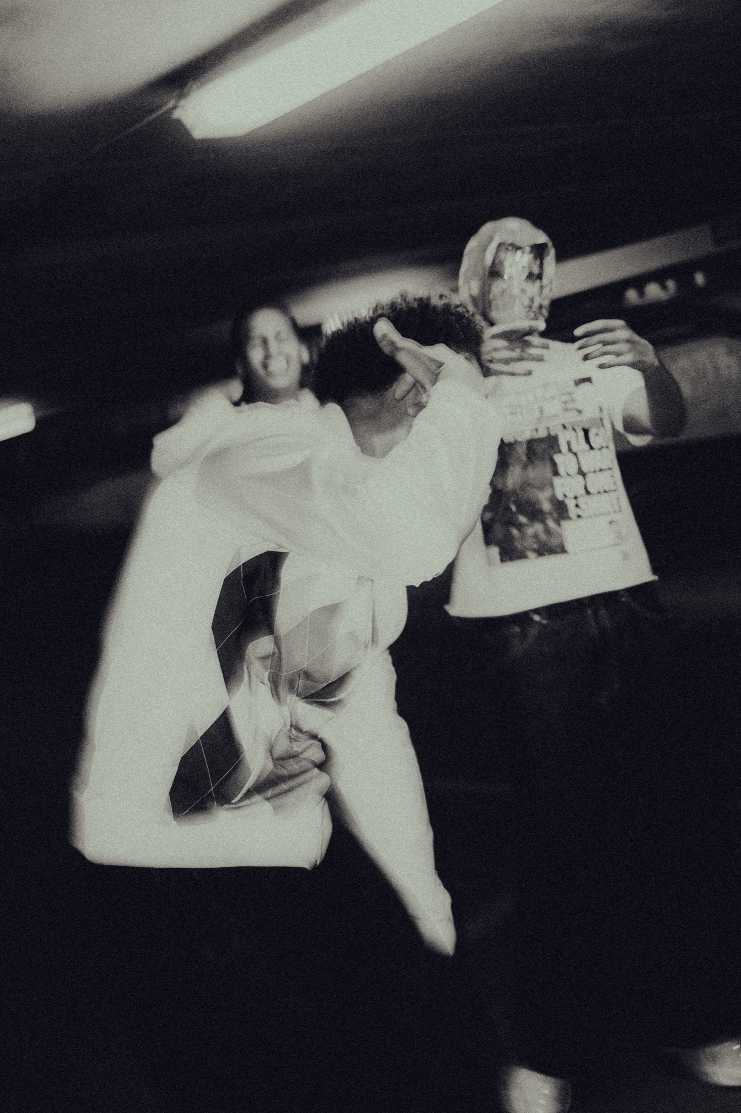 Dynamic group portrait in motion