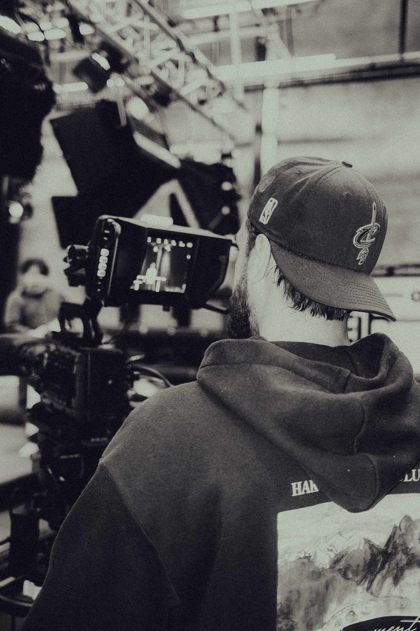 Behind the scenes view of a camera operator