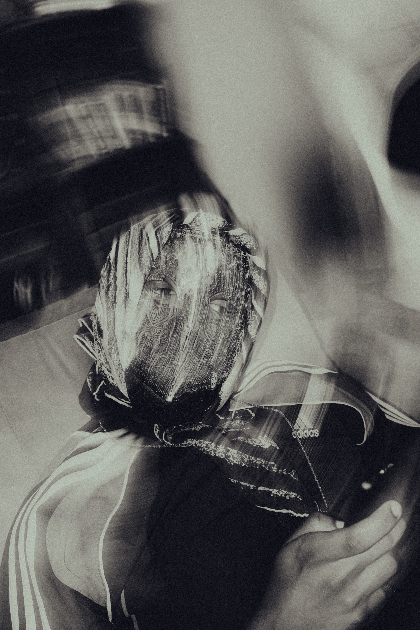 Creative process photographed in monochrome